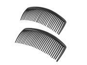 Black Plastic 29 Teeth Hair Comb Clip Clamp 2 Pcs for Lady Girls