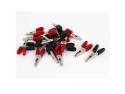 Unique Bargains 20 Pcs Black Red 7mm Jaw Open Width Insulated Crocodilian Clips Test Lead Clamps
