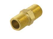 Unique Bargains Brass Pneumatic Pipe 1 8 PT to 1 8 PT Male Thread M M Equal Union Hex Nipple
