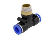 Unique Bargains Industry Pneumatic 3 8 PT Thread 10mm T Joint One Touch Quick Fitting