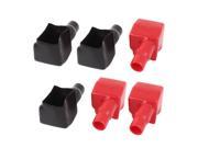 Unique Bargains 6Pcs Auto Car Battery Terminal Square Cover Insulation Boot Black Red 37mmx37mm
