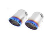 Unique Bargains 2 x Blue Silver Tone 3.7 Inlet Dia Exhaust Muffler Tail Piping for Audi Q7
