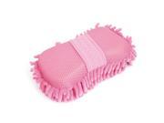 Durable Practical 8 Shaped Microfiber Car Wash Sponge w Elastic Hand Strap Dark Pink