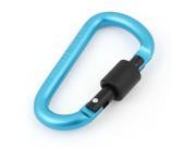 Camping D Shape Screw Lock Carabiner Snap Hook Karabiner Keychain Keyring Cyan