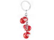 Cute Red 3 Dangling Sheep Style Bells Ring Keychain Keyring