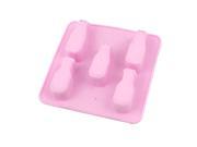 Unique Bargains Dodger 5 Sections Pink Rubber Chocolate Biscuit Maker Ice Cube Mould