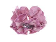 Unique Bargains Woman Hair Band Decorative Pink Polyester Stretchy Ponytail Holder Hair Tie Band