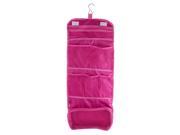 Unique Bargains Outdoor Travel Pink Nylon Washing Cosmetic Pouch Toiletry Storage Bag Organizer
