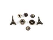 Unique Bargains 2 x Eiffel Tower Cap Snap Fasteners Press Sewing Studs for Jeans Leather Canvas