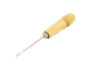 Wooden Handle Metal Stitcher Curved Hooked Crochet Needle Sewing Awl 155mm 6