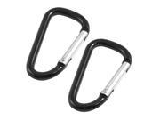 2 x Travel Spring Loaded Gate 5mm Dia Carabiners Clip Hooks Black