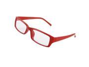 Ladies Plastic Red Arms Nerd Geek Clear Lens Plain Rimmed Glasses