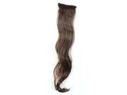 Unique Bargains Women 17 Inch Long Brown Curl Wave Clip on Ponytail Hairpiece
