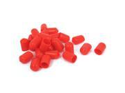 25 Pcs 14mm Height 8mm Inner Diameter Round Tip Red PVC Insulated End Caps
