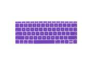 Laptop Rubber Protective Shell Keyboard Skin Cover Purple for MacBook 12