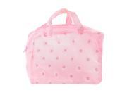 Unique Bargains Travel Floral Pattern Makeup Cosmetic Bag Case Light Pink for Ladies
