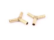 2pcs 8mm Inner Dia Pipe 3 Ways Y Shaped Pneumatic Air Hose Barb Barbed Coupler