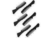 Single Spring Comb Design Large Beak Hair Clips Alligator Barrette 6 Pcs Black