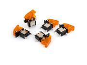 Unique Bargains Car Boat SPST Yellow LED Light 12V 20A Metal Tip Toggle ON OFF Switch 5 Pcs