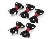 Pet Dog Puppy Dots Pattern Bowknot Grooming Hairpin Barrette Clip 5 Pcs Black