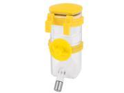Cage Mounted Pet Dog Cat Drinking Hanging Water Bottle Yellow Clear
