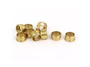 Unique Bargains 13mmx10mmx7mm Gold Tone Pneumatic Air Tube Coupling Rings Brass Fittings 10pcs