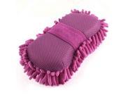 Durable Practical Microfiber Chenille Car Wash Glove Mitt w Elastic Hand Strap Purple