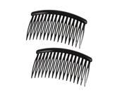 2 Pcs 2 Width Black Plastic Comb Hair Pin Clip for Women