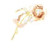 Unique Bargains Garment Ornament Shiny Rhinestone Decoration Pin Brooch Pink Brown for Ladies