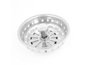 Unique Bargains 3.2 Dia Stainless Steel Sink Strainer Basket Drain Stopper for Kitchen