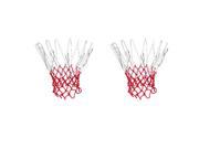 Unique Bargains 2 Pcs 15.7 Long Braided Nylon Basketball Nets Great Replacement White Red
