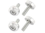 4 Pcs Silver Tone Alloy License Plate Frame Bolts Screws for Car