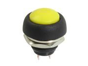 Unique Bargains Unique Bargains 250VAC 3A 12mm Mounted Thread SPST Momentary Yellow Round Cap Push Button Switch