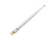 Unique Bargains 32cm Length 5 Section Telescoping Stainless Steel AM FM Radio TV Antenna