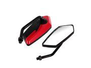 Unique Bargains 2 Pcs Black Red Adjustable Rear View Blind Spot Mirrors for Motorcycle