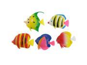 Unique Bargains 5 Pcs Multicolored Plastic Swing Tail Tropical Fish Fish Tank Ornament