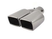 Unique Bargains Dual Exit 2.4 Inlet Dia Black Stainless Steel Exhaust Muffler Tip for Vehicles