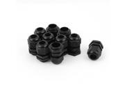 Unique Bargains 10pcs Black Plastic Waterproof Cable Glands Connectors M18 x 1.5