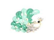 Unique Bargains Green Shiny Rhinestones Inlaid Decorative Brooch Breastpin Gift for Lady