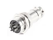 Unique Bargains Panel Mount Universal Aviation Connector Plug 16mm Dia Thread GX16 7P