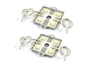 Unique Bargains 2Pcs 3mm Hole 4 Wired Waterproof White 4 LED Module Light 0.35W