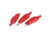3 Pcs Alligator Leads Crocodile Test Clip Red for Electrical Jumper Wire Cable