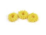 Unique Bargains 3 x Yellow 1.4 Width Nylon Elastic Hair Ties Bands Fabric Ponytail Ties for Woman
