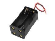 Unique Bargains Black Plastic Dual Layers Wired 4 x 1.5V AA Battery Case Holder