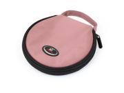 Unique Bargains Light Pink Black Nylon Cover Zipper Plastic 20 Capacity CD DVD Holder Bag Case