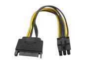 Unique Bargains SATA 15 Pin Male to PCI E 6 Pin Female M F Video Card Power Cable