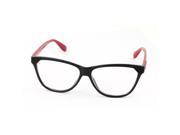 Unique Bargains Single Bridge Clear Lens Plain Glasses Eyeglasses Plano Spectacles Red