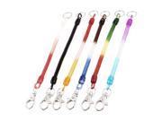 Unique Bargains 6 Pcs Lobster Clasp Colors Stretchy Spring Coiled Strap Lanyard Keychain