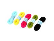 Unique Bargains Assorted Color Elastic Rope Ring Hairband Hair Band Tie Ponytail Holder 5 Pcs