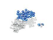 6mm Thread Dia Cone Head Motorcycle Truck License Plate Frame Screws Blue 25pcs